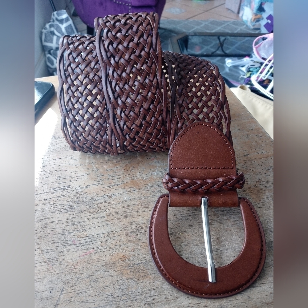 New York & Company brown Braided Genuine leather Belt Small